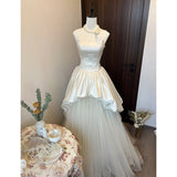 French Light Wedding Dress 2026 New Bridal Thighs Twilight Yarn Dress HZ0517