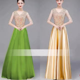 Color-Changing Big Choir Dress Red Song Competition Performance Dress Dress Shiny Chorus Atmospheric Evening Dress HZ0517
