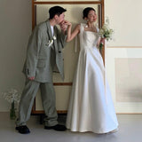Certificate Registration Light Wedding Dress 2026 New Slings Super Fairy Bride Wedding Yarn Simple Shaft White Dress HZ0517