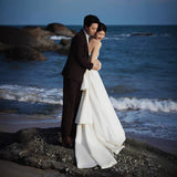 Shadow Floor Couple Wedding Dress 2026 Spring New Travel Scene Mori Sea View Dens, Hanging Small Tail Light Wedding Dress HZ0517