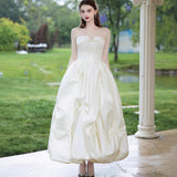 White Dingy Light Wedding Dress Small 2026 New Niche Bride Certificate Marriage Engagement Out Of The Chest Dress HZ0517