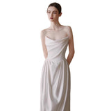 French Light Wedding Dress 2026 New Bridal Simple Densate Dress High Quality Marriage Yarn HZ0517