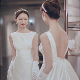 French-Style Denswear Light Wedding Dress 2026 Summer New Bride Simple White Back Welcome Simple Banquet Dress HZ0517