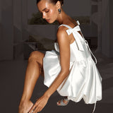 White Dingy Sling Light Wedding Dress 2026 New Short Skirt Simple Design Birthday Ball Dress HZ0517