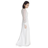 Travel Shot Light Wedding Dress Sen Series Simple White Denoodle Evening Dress Woman 2026 New Wedding Yarn Long Sleeve HZ0517