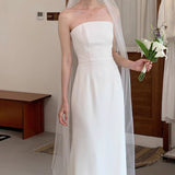 French Bra Light Wedding Dress 2026 New White Densate Wedding Dress Dress Bridal Yarn HZ0517