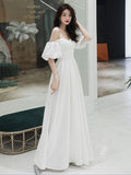 White Evening Dress Women 2026 New Banquet Temperament Long Models Can Usually Wear A Birthday Shoulder Dress HZ0517