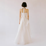 Travel Photography Sen Women's Light Wedding Dress With A Chest To Go Out Yarn Outdoor Wedding Dress Simple Engagement Dress HZ0517