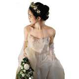 French Retro Light Wedding Dress 2026 New Bridal Sen Twilight Yarn Shooting Exterior Small Tail Dress HZ0517