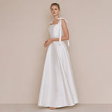 Light Wedding Dress Rysante Dress 2026 New Sling Square Tie Simple Host Banquet Temperament Evening Dress HZ0517