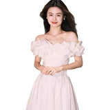 French Word Shoulder Dress 2026 New Bride Wedding White License Light Wedding Dress HZ0517