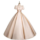 2026 New French Champagne Set Of Dress Embroidered Waist Skirt Light Luxury High-End Stage Performance Dress HZ0517