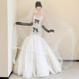 French Evening Dress Women 2026 New High-End Light Luxury Small White Breasted Dress Wedding Dresses HZ0517