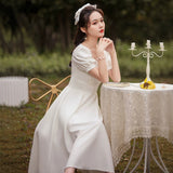 White Certificate Registration Small White Dress French Fastine Engagement Daily Can Wear Small Dress Dress Dress HZ0517