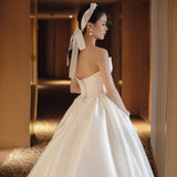 French Brag Main Wedding Dress 2026 New Bride Light Luxury Nest With Super Fairy Simple Heben Thin Yarn HZ0517