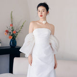 French Light Wedding Dress 2026 New Bridal Tective Bosom Yarn Morning Robe Super Fairy Temperament Welcome Dress HZ0517