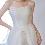 French Brao-Smeared Wedding Dress Bride Niche With A White Simple Temperament Dragging A Small Man Evening Dress HZ0517