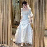 French Retro Light Wedding Dress 2026 Spring New Court Style Bride Married To Welcome The Yarn HZ0517