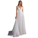 Suspension Deep V Collared Light Wedding Dress 2026 Spring New Small Tail Fashion Simple Travel Host Dress HZ0517