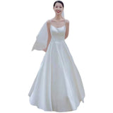 Sing Noodle French Light Wedding Dress 2026 Spring New White Simple Bride Wedding Certificate Registration Dress Female HZ0517