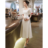 White Evening Dress Can Usually Wear A Date Registration French Dress Dress Card Light Engagement Small Dress HZ0517