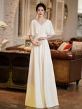 White Evening Dress Female Banquet Temperament Can Usually Wear Light Luxury Small Long Engagement Dress Dress Dress HZ0517