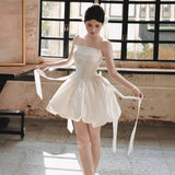 French Brao-Smeared Wedding Dress Bride Small Simple Temperament With A White Short Engagement Birthday Dress Dress HZ0517