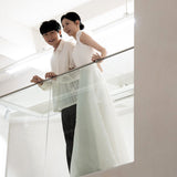 Korean Light Wedding Dress Simple Engagement Dress Welcome Lawn Wedding Dress Main Wedding Certificate Small White Dress Outdoor HZ0517