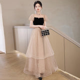Banquet Evening Dress 2026 New French Style Collar Can Usually Wear A Thong Yarn Skirt Adult Ceremony Annual Dress Dress HZ0517