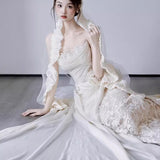 Lace Light Wedding Bride 2026 New Braped Fishtail Wedding Engagement Dress High Quality French Yarn HZ0517