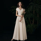 White Adult Evening Dress Dress 2026 New Summer Banquet Temperament Registration Engagement Evening Dress Morning Dress HZ0517