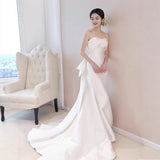 New French Linden Bosomed Fishtail Light Wedding Dress Bride Greets Out Yarn Wedding Toast Dress Dress HZ0517