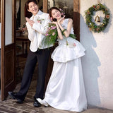 Sen's Sweet French Light Wedding Dress Bridal Flower Engagement Temperament Super Fairy Dream Certificate Small Man Dress Dress HZ0517