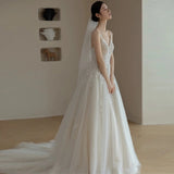 Mori Lingsing Sling Light Wedding Dress 2026 New Bridal Super Fairy Dream Go Out Yarn Korean Princess Wind Small Tail Dress HZ0517