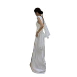 Engagement Dress White Simple Vertiny Certificate Registration Dress Simple Light French Light Wedding Dress HZ0517