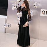 Temperament Evening Dress Women's 2026 New Banquet Elegant Black Winter Long Dress Party Small Dress HZ0517