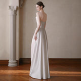 French Light Wedding Dress 2026 New Bridal Simple Densate Dress High Quality Marriage Yarn HZ0517