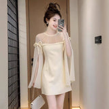 French Light Luxury Temperament Mesh Splicing Dress Women 2026 Summer New Elegant Waist Dress Dress Dress HZ0517