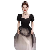 Black Evening Dress Women 2026 New Fashion Temperament Host Dress Piano Performance Art Fairy Dress HZ0517