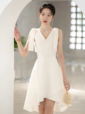 Evening Dress Female Banquet Temperament Light Luxury Small French Host Before The Short And Long Summer Daily Small Dress HZ0517