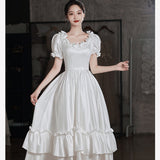 Summer New U-Neck Princess Fluffy Pure White Dress Pattern Romantic Wedding Wedding Bridesmaid HZ0517