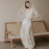 V-Necked Light Wedding Dress 2026 New Sensian Yarn High-Endnity French Simple Temperament Light Luxury Dress Woman HZ0517