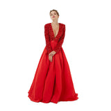 2026 New Evening Dress Deep V Banquet Sexy Dress Host Long White And Thin HZ0517