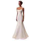 French Brao Light Wedding Dress White Fairy Gas Small Drag Tail Fishtail Skirt Outdoor Travel Shooting Simple Temperament Yarn HZ0517