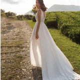 2026 Spring New White Annual Conference Deep V Sexy Long Host Evening Dress HZ0517