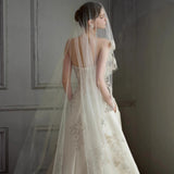 Brased And Densified Wedding Dress 2026 New Bridal Small Master Yarn French High-Quality Yarn Simple And Lightweight HZ0517