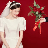 French Light Wedding Dress 2026 New Bridal Simple Temperament Of The Vertiny Heben Binsen Family Travel Certificate Wedding Dress HZ0517