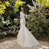 Dress Wish New Sexy V-Neck Half-Sleeved Fishtail Repair Wedding Dress HZ0517