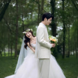 2026 New Sling Belt Light Wedding Dress Princess Ponpong Skirt French Trip Mori Yarn Dress Light Wedding Dress HZ0517