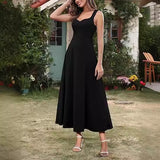 Small Dress 2026 New Temperament Elegant Solid Color High Belt Sling Pure Color Evening Dress HZ0517